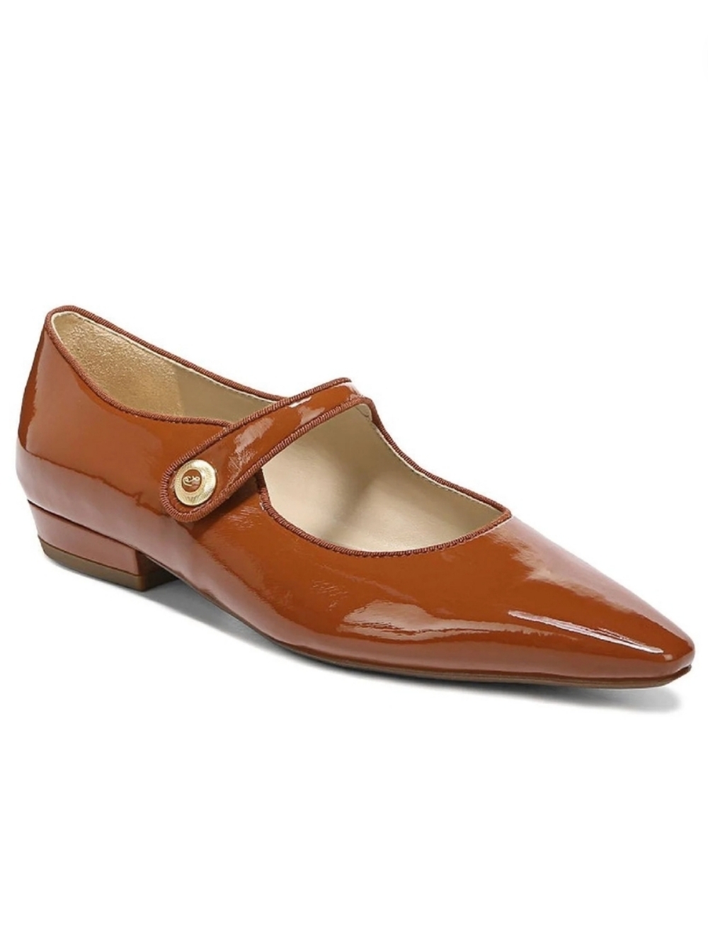 Sam Edelman, Jene, Patent Mary Jane Flats in Copper Brown, Size 10
